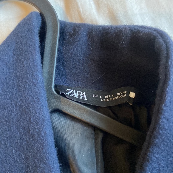 Zara Large Size Trench Coat Navy - Picture 2 of 3
